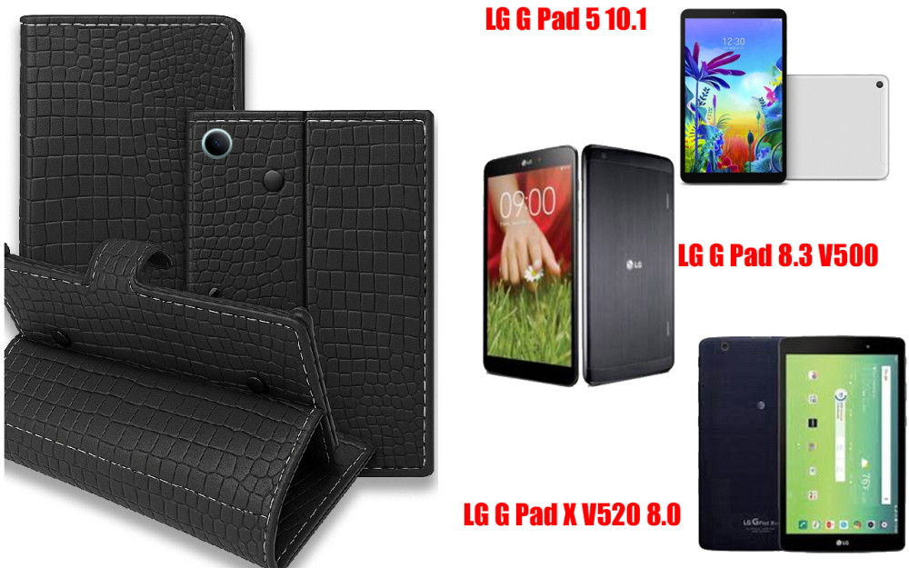 Книга-трансформер для планшета Lg G Pad 5 10.1, Pad 8.3, Pad X 8.0, цвет Black Krokodil Black Киев - изображение 1