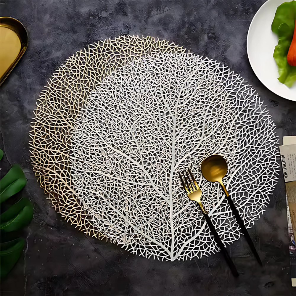 Сервировочная салфетка под горячее круглая, коврик сервировочный серебристый набор 2 шт Каменец-Подольский - изображение 2