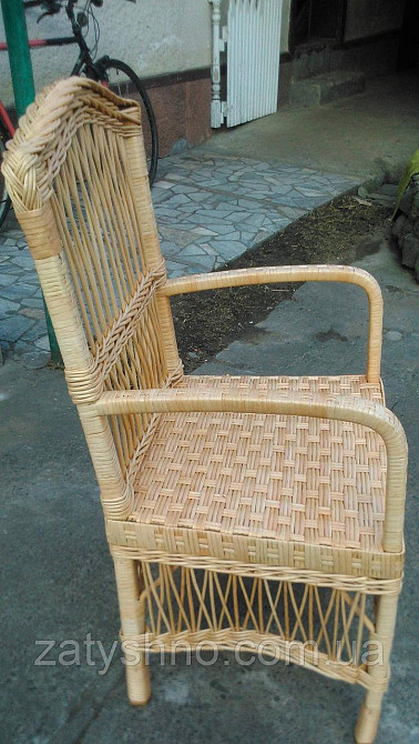 Стілець плетений з високою спинкою кавовий Київ - фото 3