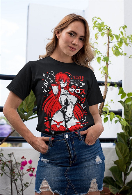 Футболка аниме Риас Греморйе Хигх Скхоол оверсайз (S/M/L) Черний AnimeJ0315 Днепр - изображение 3