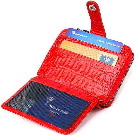 Оригинальное женское портмоне из натуральной фактурной кожи CANPELLINI 21489 Красное Киев