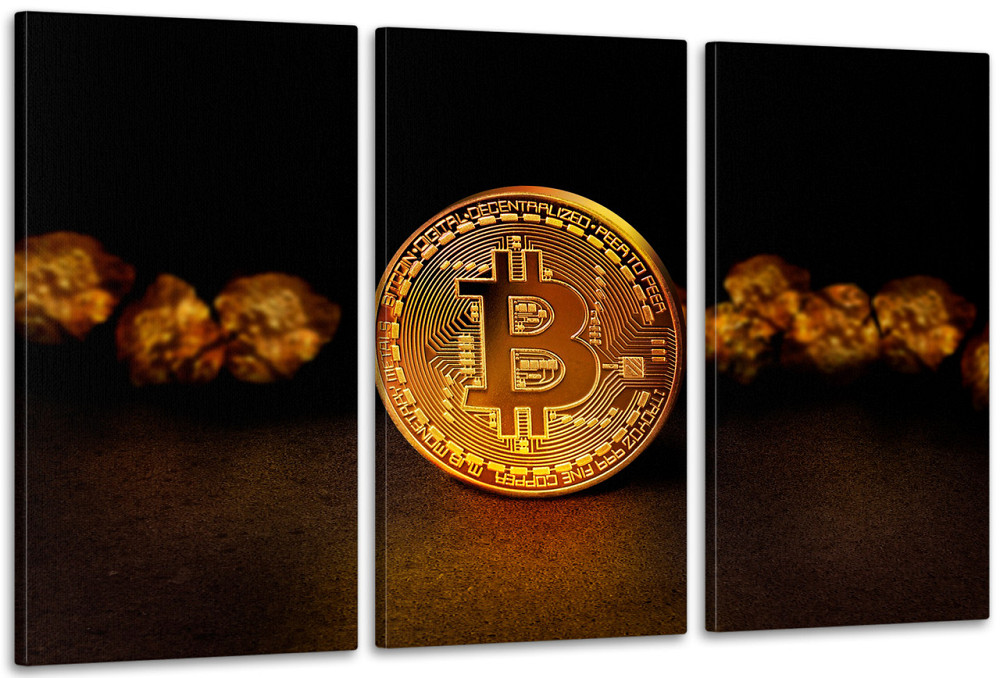 Модульная картина в гостиную / спальню   Биткоін     ART-074_3A 100х150 см Киев - изображение 1