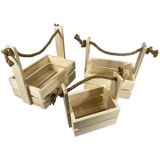 Набор садовых ящиков для цветов или хранения вещей 3 шт, большой 26х18х10, средний 21х15х10, малый 16.5х12х10 Каменец-Подольский