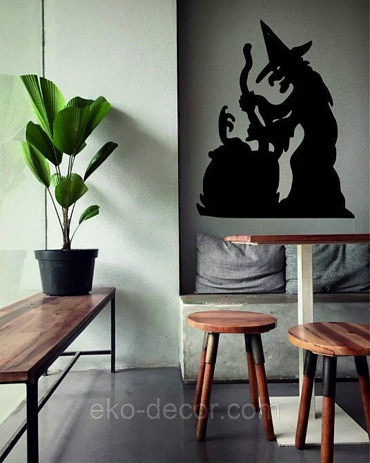 Декоративное настенное 3D Панно «Ведьма», Декор на стену с объемом 70*55 см, Черный Киев - изображение 9