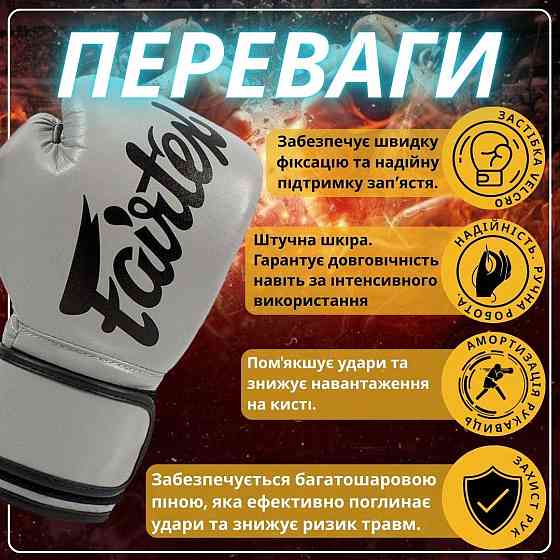Боксерские перчатки Fairtex BGV14 Grey 10 унций Киев