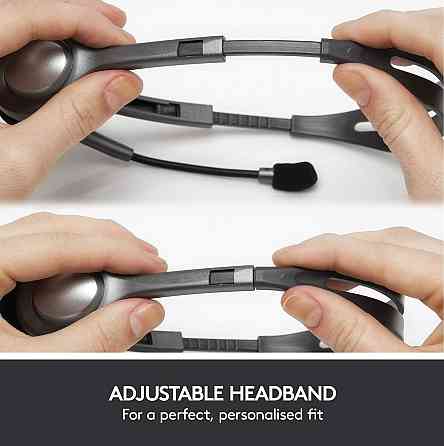 Провідна стереогарнітура Logitech з мікрофоном, навушники з регульованим наголов'ям, 3,5 мм для ПК і ноутбука, легкі для роботи Київ