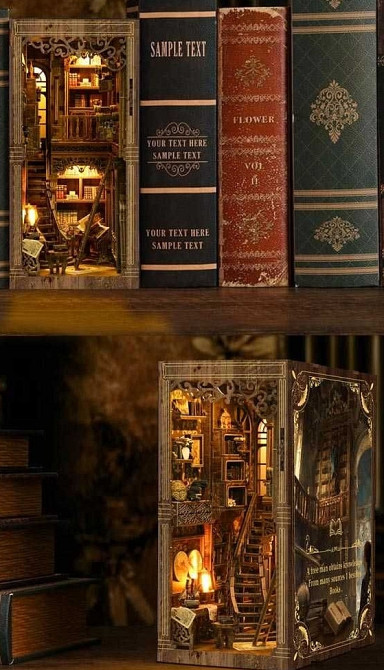 Букнук-румбокс DIY — зберіть свою мініатюрну книжкову кімнату. Харків - фото 5