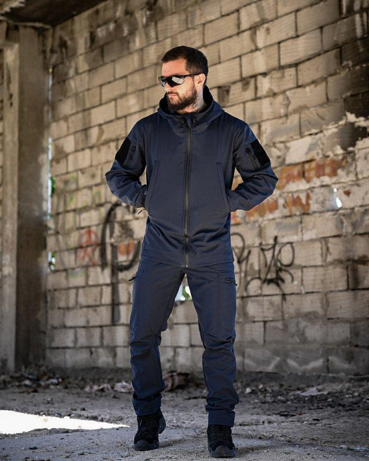 Демисезонный тактический костюм софтшел SATELIT синий ДСНС ПП8057 Одесса - изображение 11