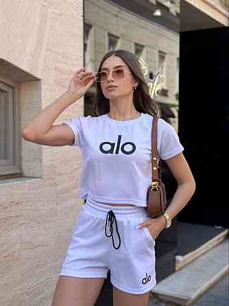 Жіночий прогулянковий костюм двійка: футболка з накатом та шорти американський рубчик Одеса