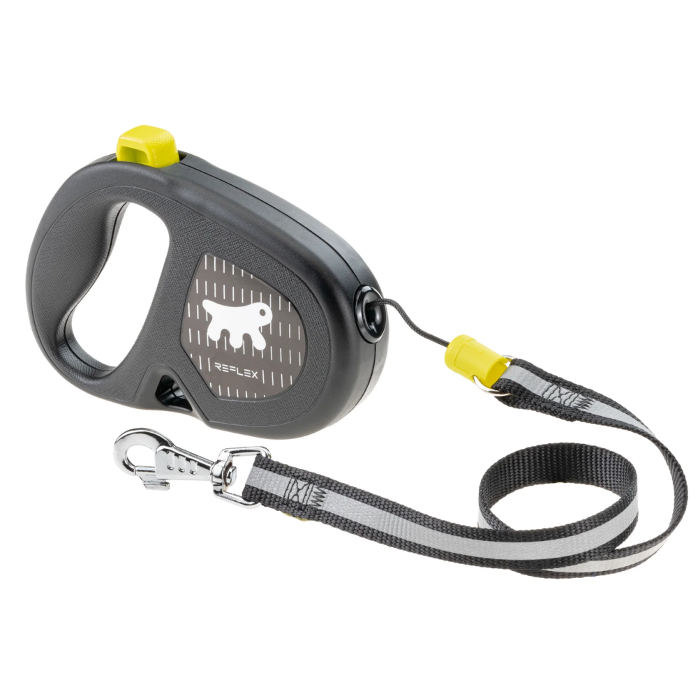 Поводок - рулетка для собак с шнуром Ferplast Flippy One Reflex Cord (Ферпласт Флиппи Ван) 16 х 3.4 х 11 см - 5 м/до 20 кг - М, Желтый Запорожье - изображение 1