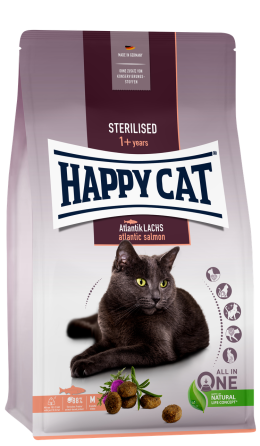 Happy Cat Sterilised Atlantik Lachs сухий корм для стерилізованих кішок та кастрованих котів з лососем, 4 кг Вінниця