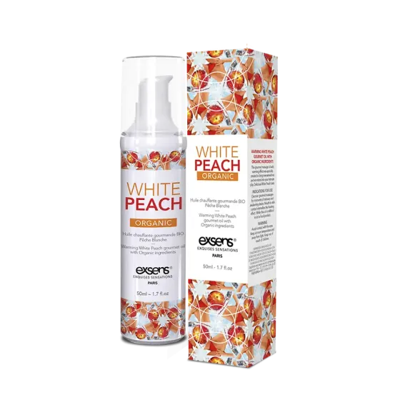 Масажна олія EXSENS Organic White Peach 50мл розігрівальна, без цукру, без парабенів, їстівна Львів