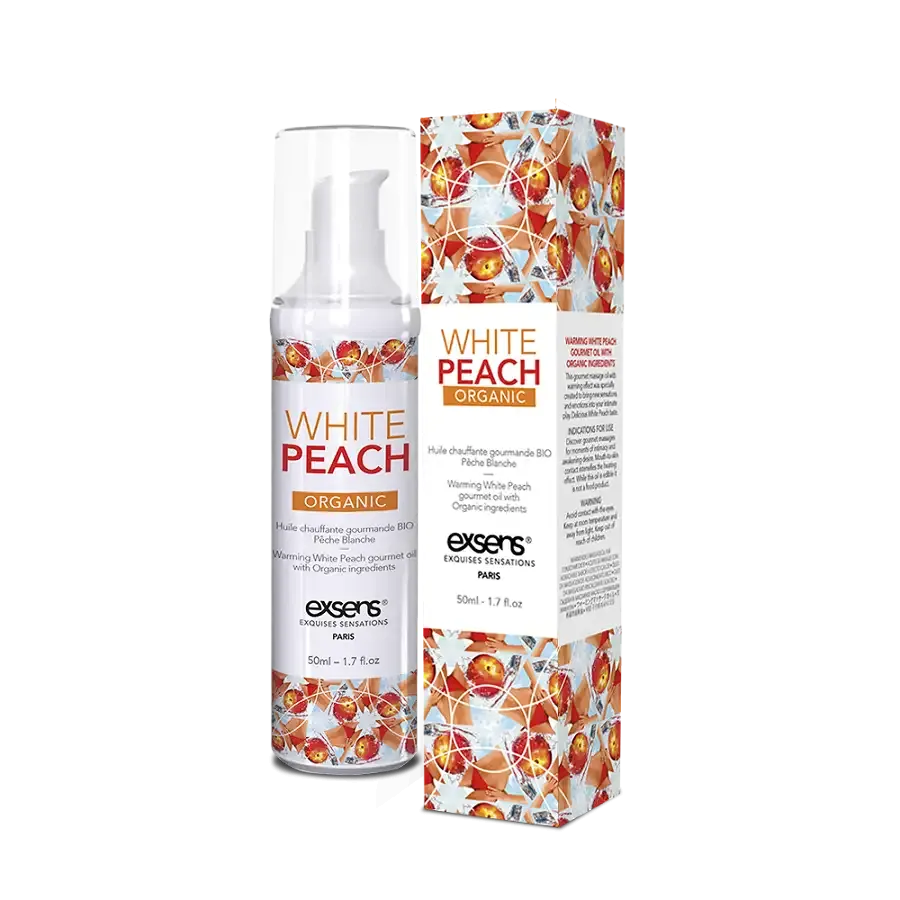 Масажна олія EXSENS Organic White Peach 50мл розігрівальна, без цукру, без парабенів, їстівна Львів - фото 1