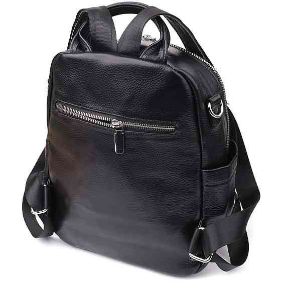 Красивий жіночий рюкзак з натуральної шкіри Vintage 23055 Чорний Київ