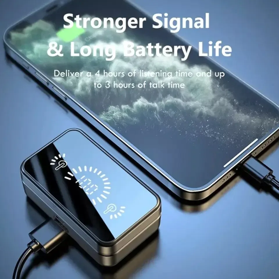Бездротові навушники TWS S20 із Зеркальним Цифровим Дисплеєм PowerBank Запоріжжя - фото 10