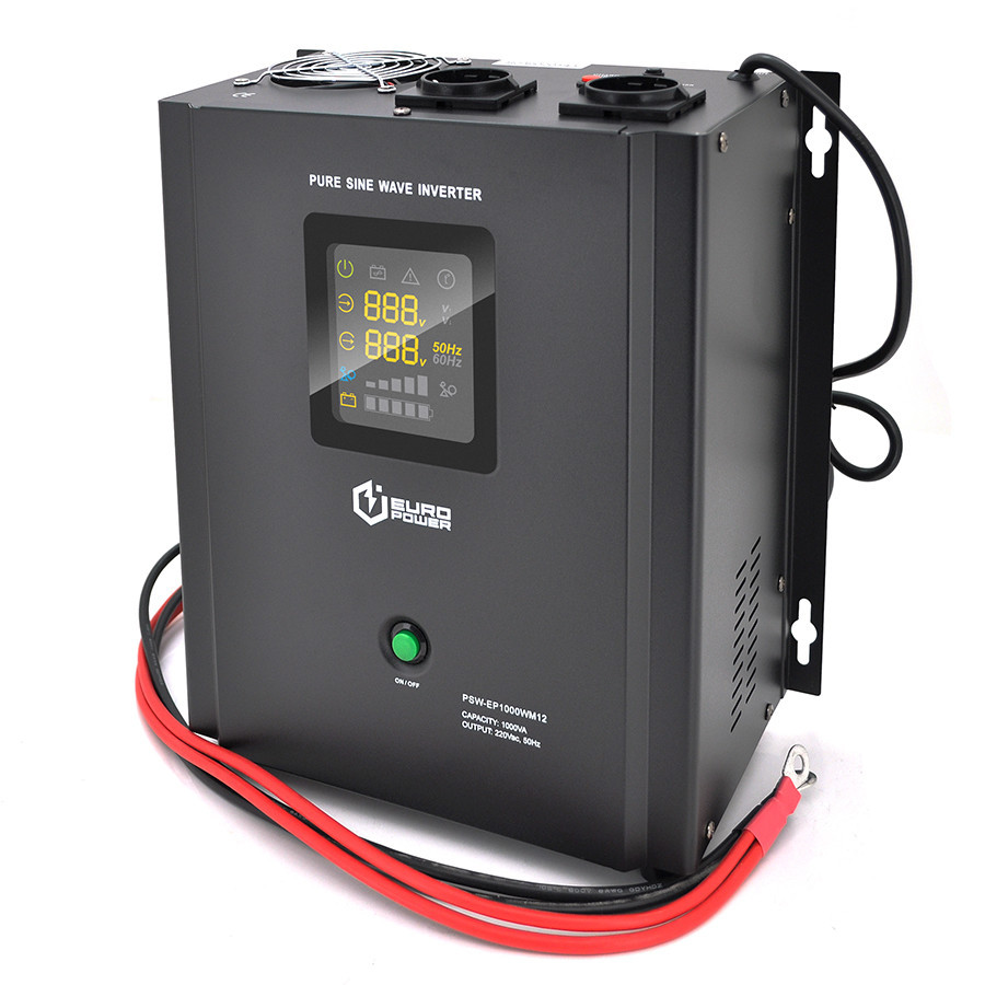 ДБЖ з правильною синусоїдою Europower PSW-EP1000WM12  (700 Вт) 10/20А, настінний, під зовнішню АКБ 12В , Q1 (410*330*278) 9,15 кг Київ - фото 8