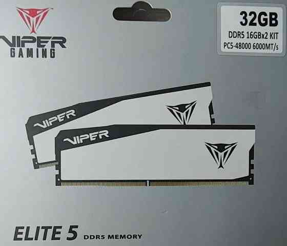 Оперативна пам'ять DDR5 32GB (2x16GB) 6000/CL30 Patriot Viper Elite 5 (VEB532G6030KW) Харків