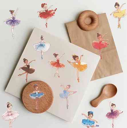 Набор наклеек балерины 50 шт, декоративные виниловые стикеры балет Киев