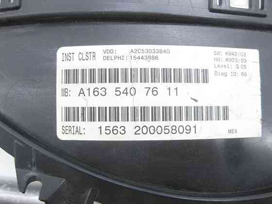 Mercedes-Benz  A1635407611 Щиток - панель приладів для дизельних авто в км ML W163 Одеса