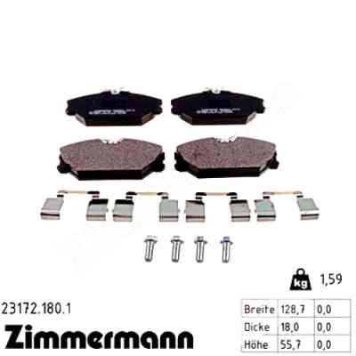 Гальмівні колодки ZIMMERMANN 23172.180.1 Вінниця