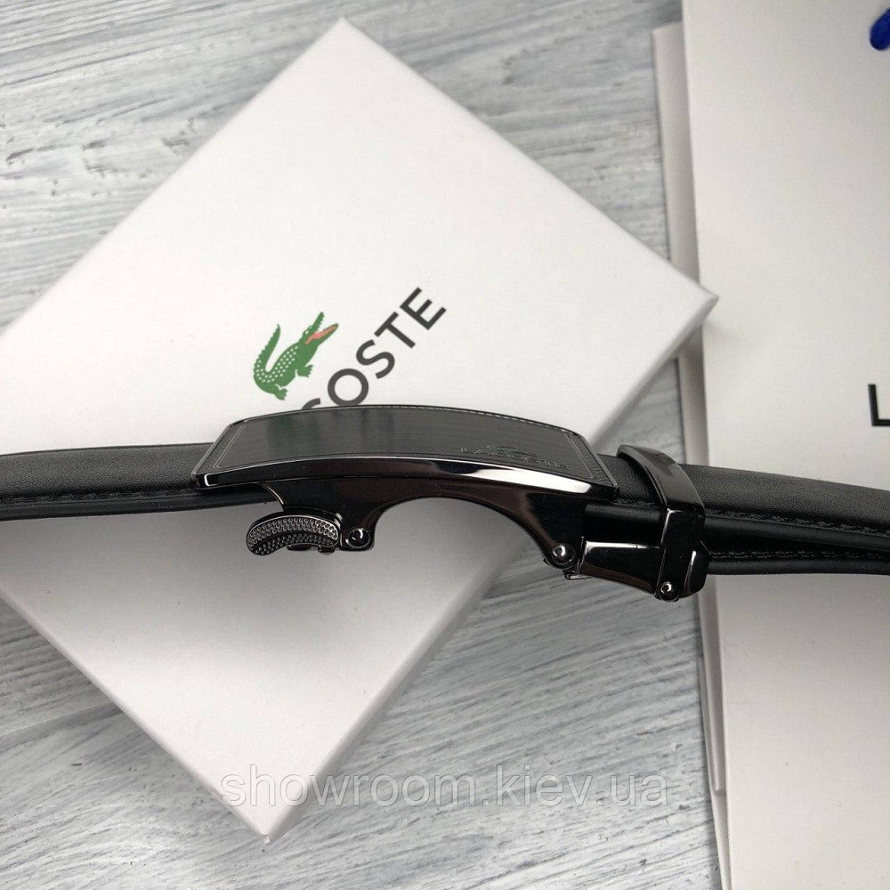 Мужской ремень с пряжкой автомат Lacoste (993) Киев - изображение 2