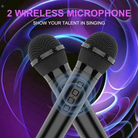 Беспроводная караоке-колонка с двумя микрофонами SPS ZQS10209 Коломыя