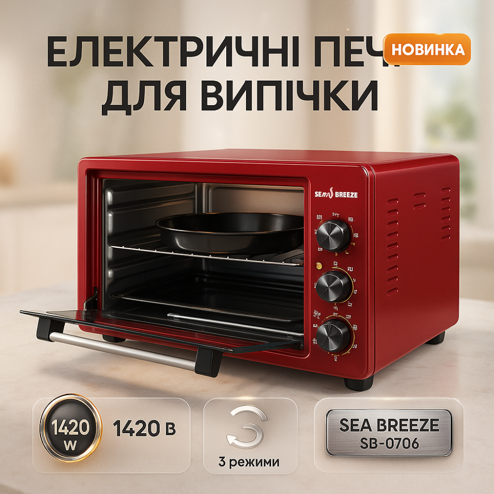 Електрична піч для випікання, Багатофункціональна сімейна духовка, Настільні плити електронні PK-53 Львів - фото 5