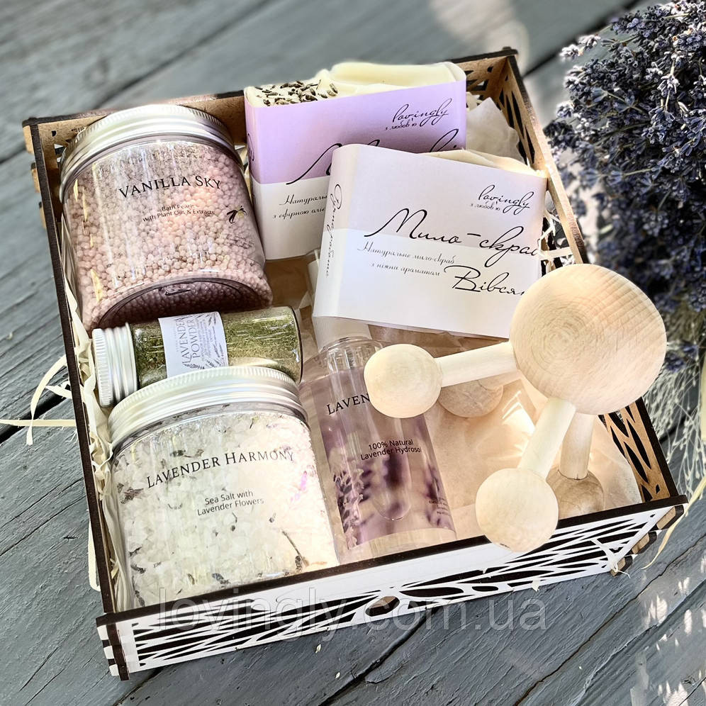 Подарунковий набір "Турбота" з дерев'яним масажером. Ірпінь - фото 1