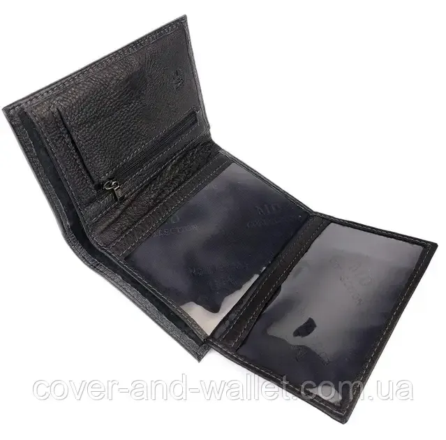 Мужской кожаный кошелек вертикального формата на магнитной фиксации MD 22-633 Киев - изображение 2