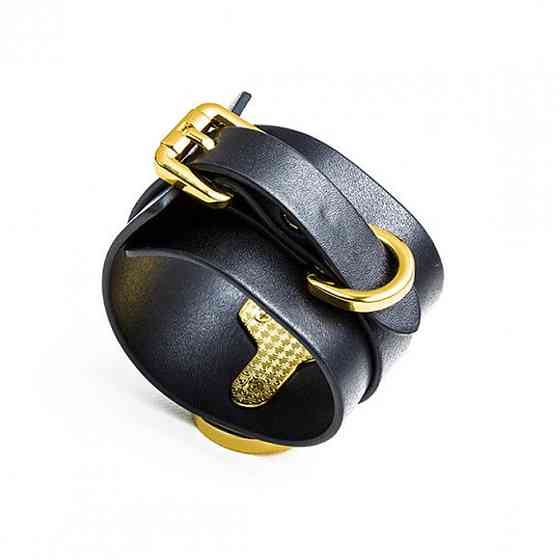 Наручники UPKO Handcuffs італійська шкіра, чорні, розмір L Sex Aura Київ