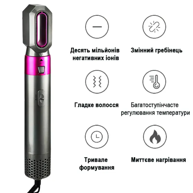 МультиСтайлер для волос 5 в 1 + кейс HAIR BRUSH 1000Вт Киев - изображение 9