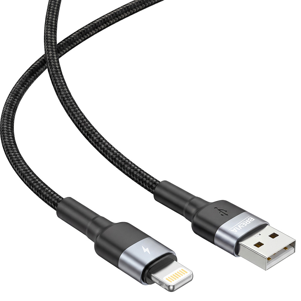 Кабель Brevia USB to Lightning 2,4А 1м, чорний box (53100BULC1) Львів - фото 3