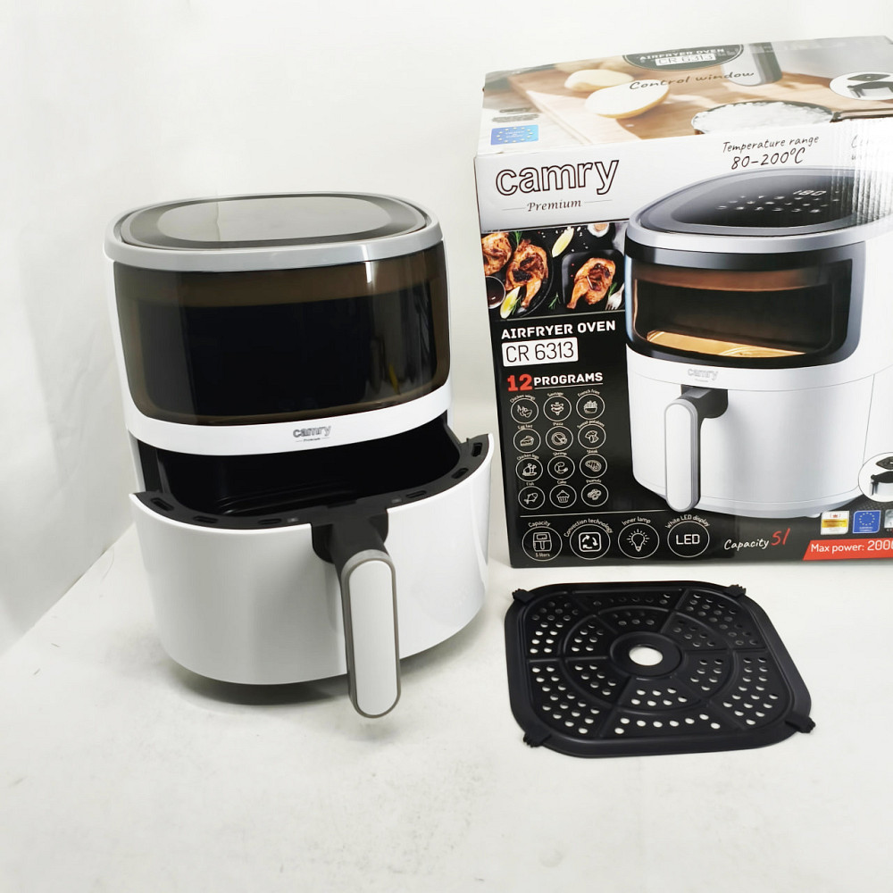 Аерофритюрниця для смаження без додавання олії Camry CR 6313 1500W 5Л, Фритюрниця гаряче повітря WE-39 Львів - фото 9