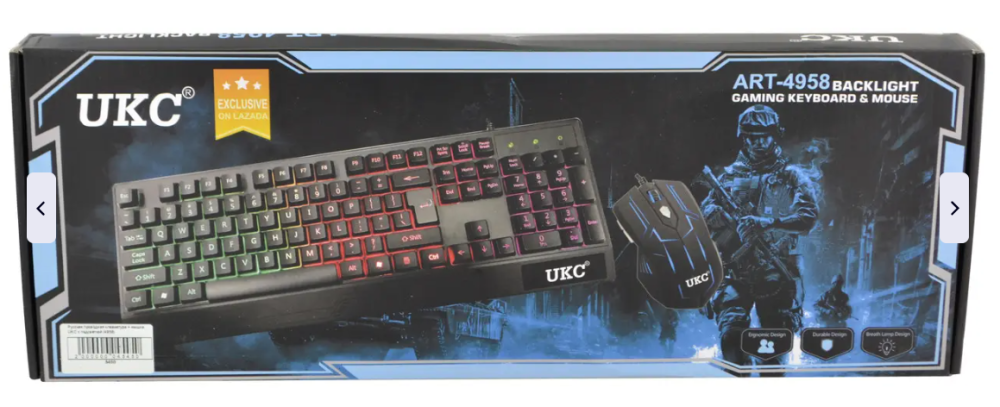 Клавіатура ігрова з підсвічуванням та мишкою UKC M 710 black 4958 pr Одеса - фото 3