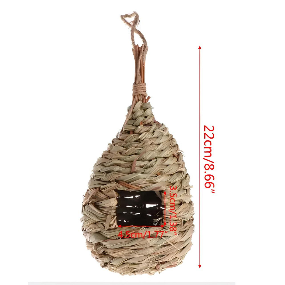 Гніздо - Будиночок для птахів RESTEQ із спеціального плетеного волокна, годівниця для диких птахів, шпаківня Київ - фото 7