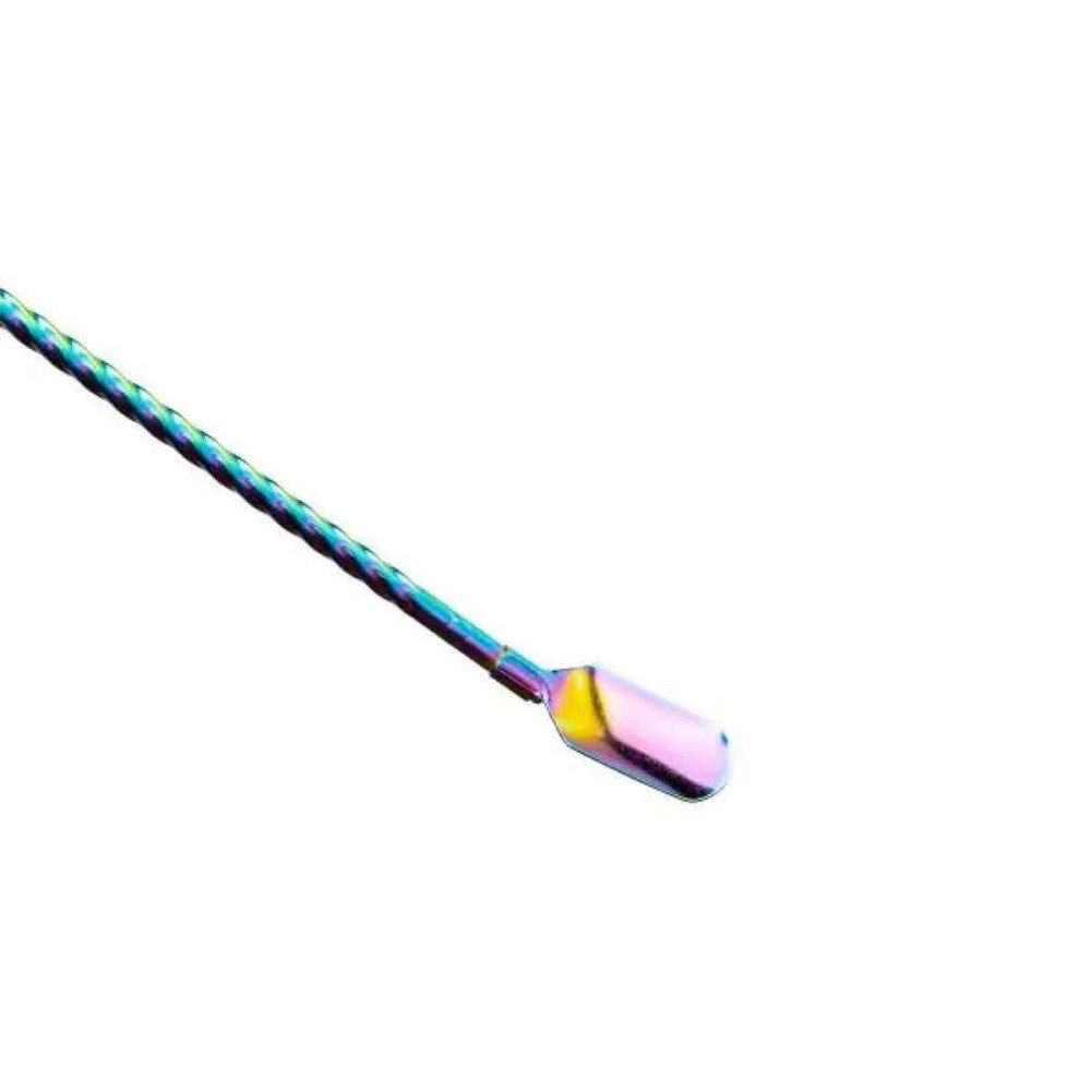 Набір багаторазових ложок-трубочок 6 шт для напоїв 22 см зі щіткою для миття з нержавіючої сталі Хамелеон HP-20-21 Київ - фото 2