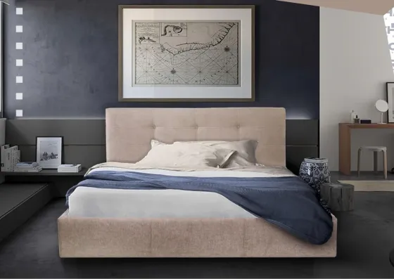 Кровать Двуспальная Manchester Comfort 180 х 200 см Мисти Mocco С подъемным механизмом и нишей для белья Мокко Днепр