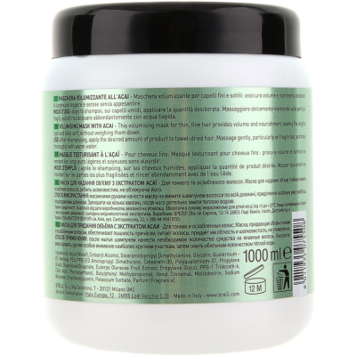 Маска для волосся Brelil Numero для додання об'єму з екстрактом асаї 1 л (8011935075508) Вінниця - фото 2