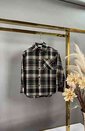 Детская рубашка в клеточку фланель 116,122,128,134,140 Николаев