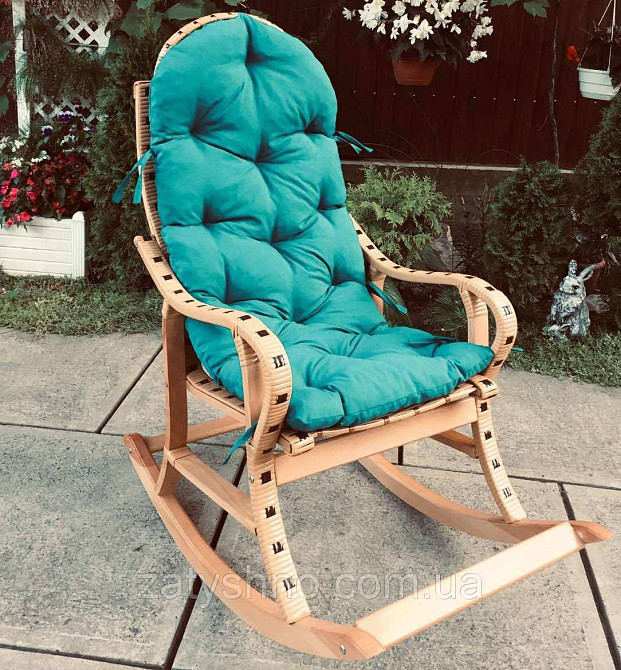 Кресло качалка с накидкой | кресло-качалка с подставкой для ног | кресло качалка на подарок Киев - изображение 3
