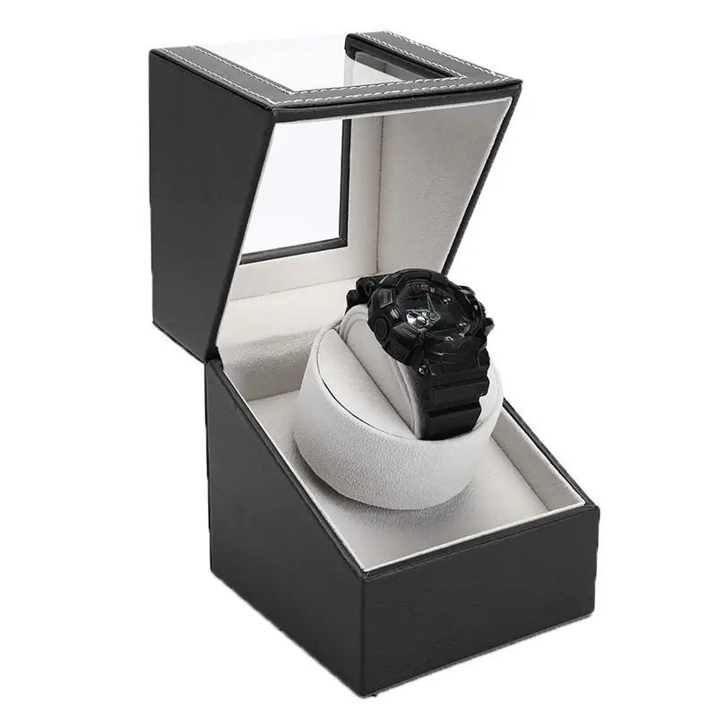 Шкатулка для подзавода часов Виндер тайммувер для 1-х часов (Черный с серым) Винница - изображение 10