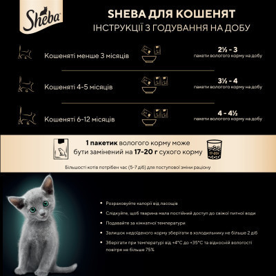 Влажный корм для кошек Sheba с курицей в соусе для котят 85 г (4770608264567) Винница - изображение 6