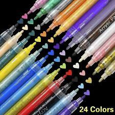 Акрилові маркери для малювання 24 шт для посуду, полотна, дерева, Набір кольорових маркерів по тканині, склу Кам'янець-Подільський - фото 10