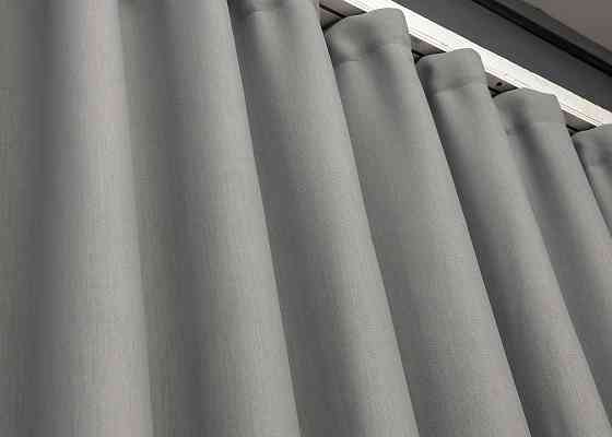 Двостороння шторна тканина блекаут з лляною фактурою, колекція “Scandi” колір сірий 1900ш Київ