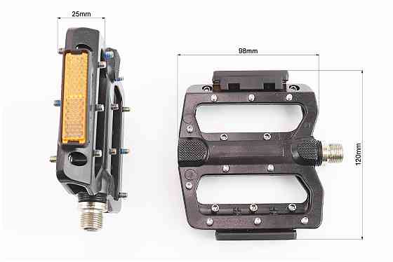 Педалі MTB широкі 9/16" (103x107x24mm) зі знімними шипами, пром-підшипник (6*13*5), алюмінієві, NWL-393B-RP Київ