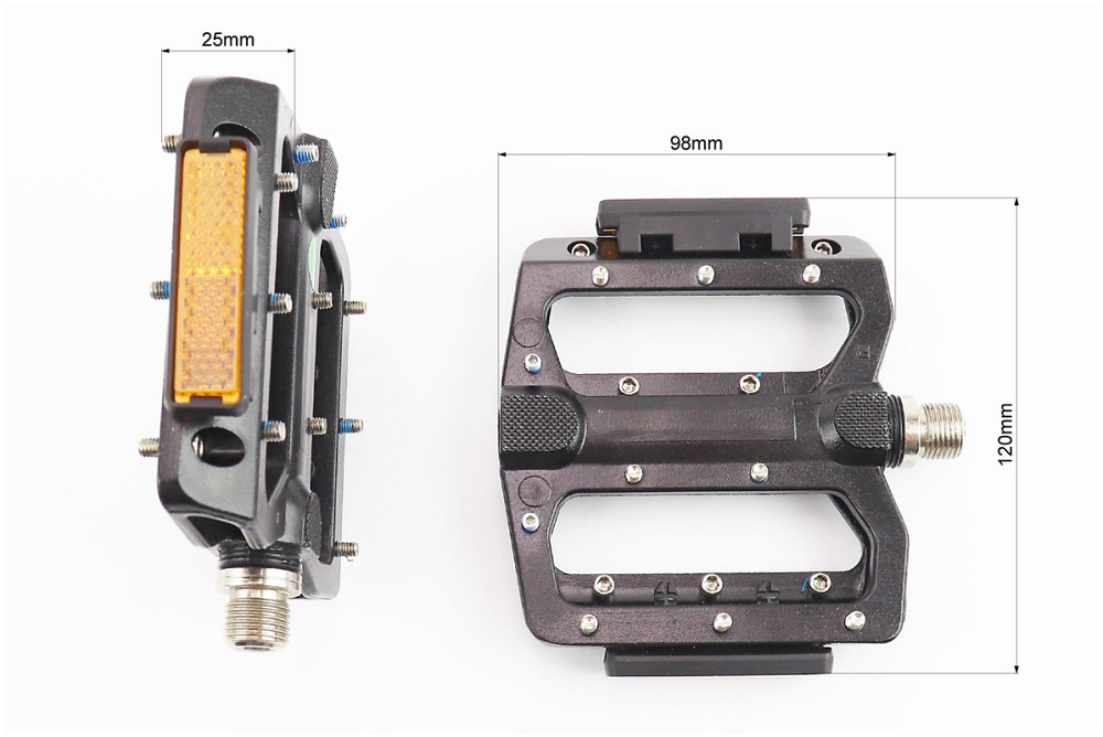 Педалі MTB широкі 9/16" (103x107x24mm) зі знімними шипами, пром-підшипник (6*13*5), алюмінієві, NWL-393B-RP Київ - фото 2
