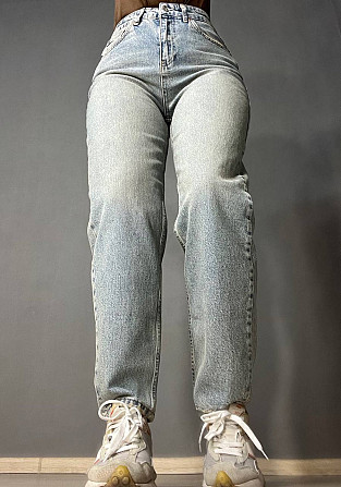 Джинсы женские Mikaletta 3249-13254 MOM RELAX jeans бананы высокая посадка стрейчевые голубые, голуб Одесса - изображение 1