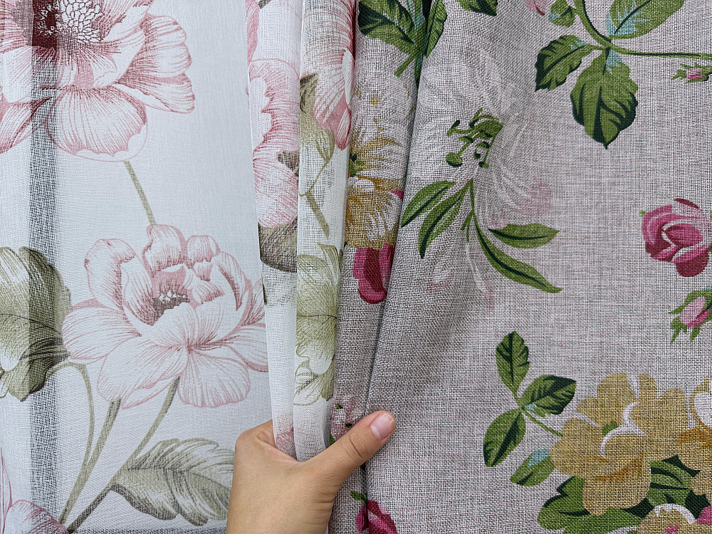 Комплект штор VR-Textil Льон Прованс 150х270 2шт і Тюль 500х270 2083ш-1867т Різнобарвний 71-204/4 Київ - фото 8