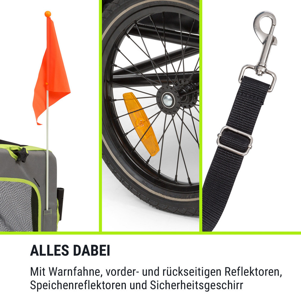 Прицеп для перевозки собак Husky Vario 2-в-1 Багги для собак около 240 л 600D Оксфорд зеленый зеленый Ровно - изображение 5