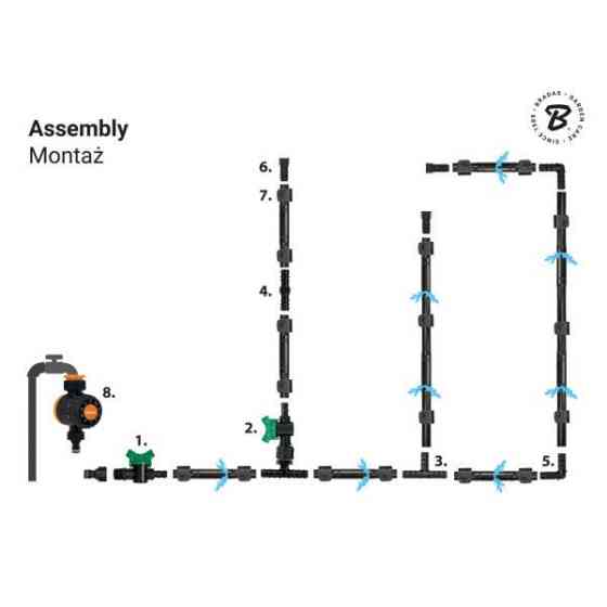 Комплект з крапельної трубкою 50 м, WATER FLOW DRIP, DSWWF50-SET2 Київ